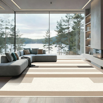 Earthy Horizontal Stripe Abstract Rug