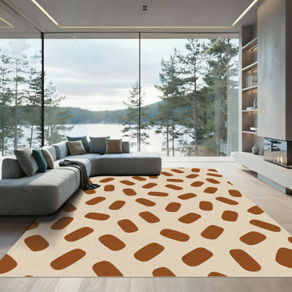 Brown Speckle Backdrop Oval Composition Rug