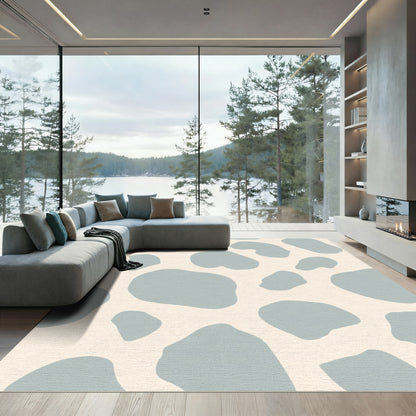 Pale Blue Holstein Spot Abstract Rug