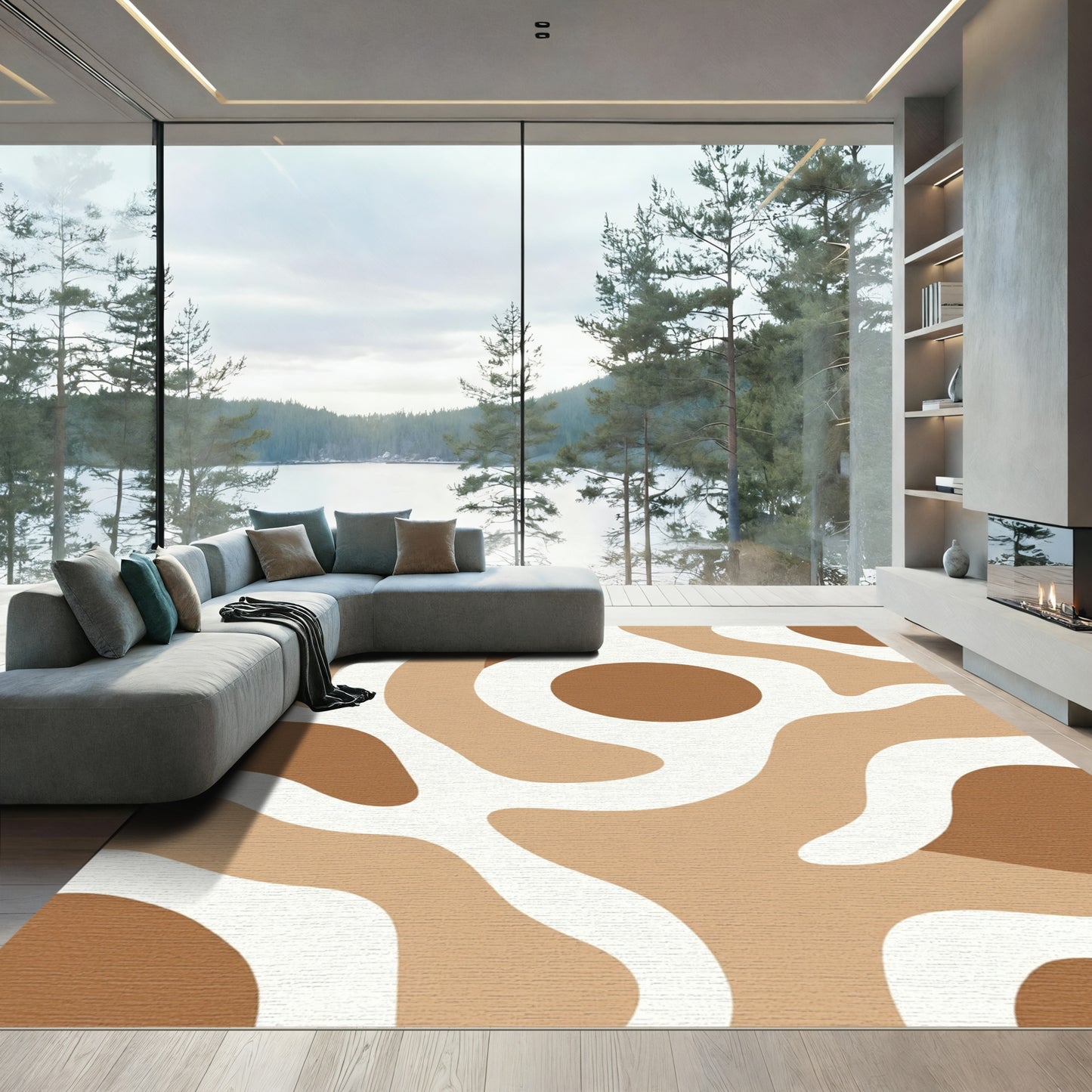 Terra Cotta Organic Flow Rug