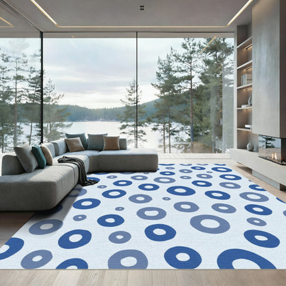 Blue Scattered Circles Rug