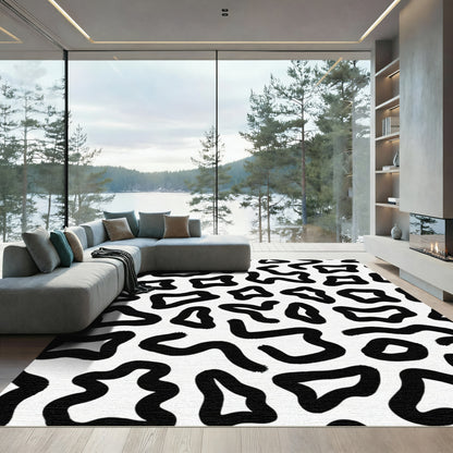 Abstract Black Animal Spot Rug