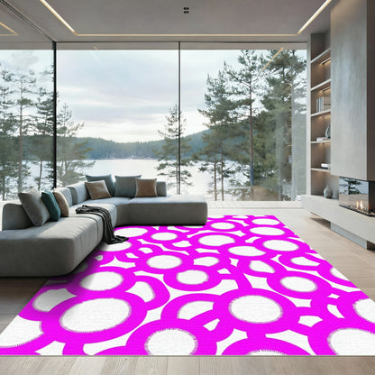 Vibrant Pink Bubble Cluster Rug
