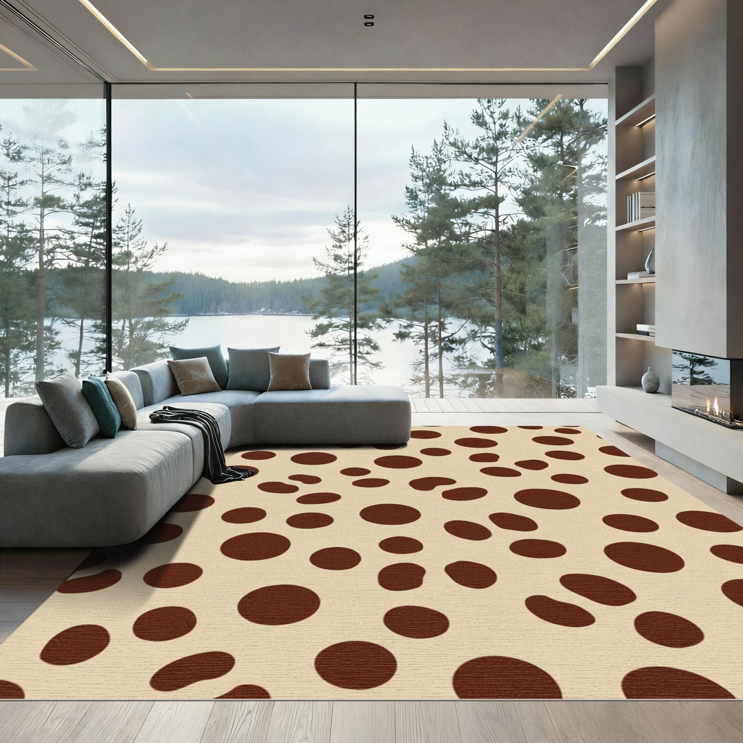 Brown Polka Dot Sprinkle Rug