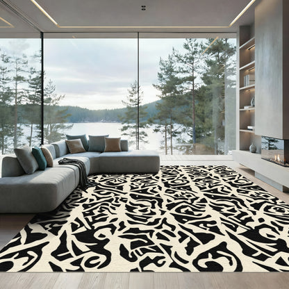 Monochromatic Abstract Organic Flow Rug