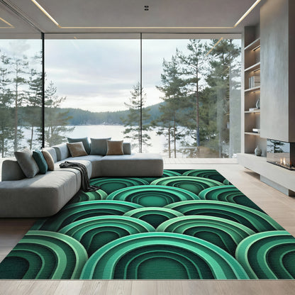 Rich Emerald Gradient Archway Rug