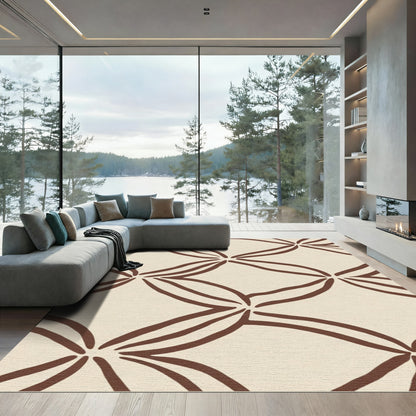 Brown Woven Lattice Neutral Rug