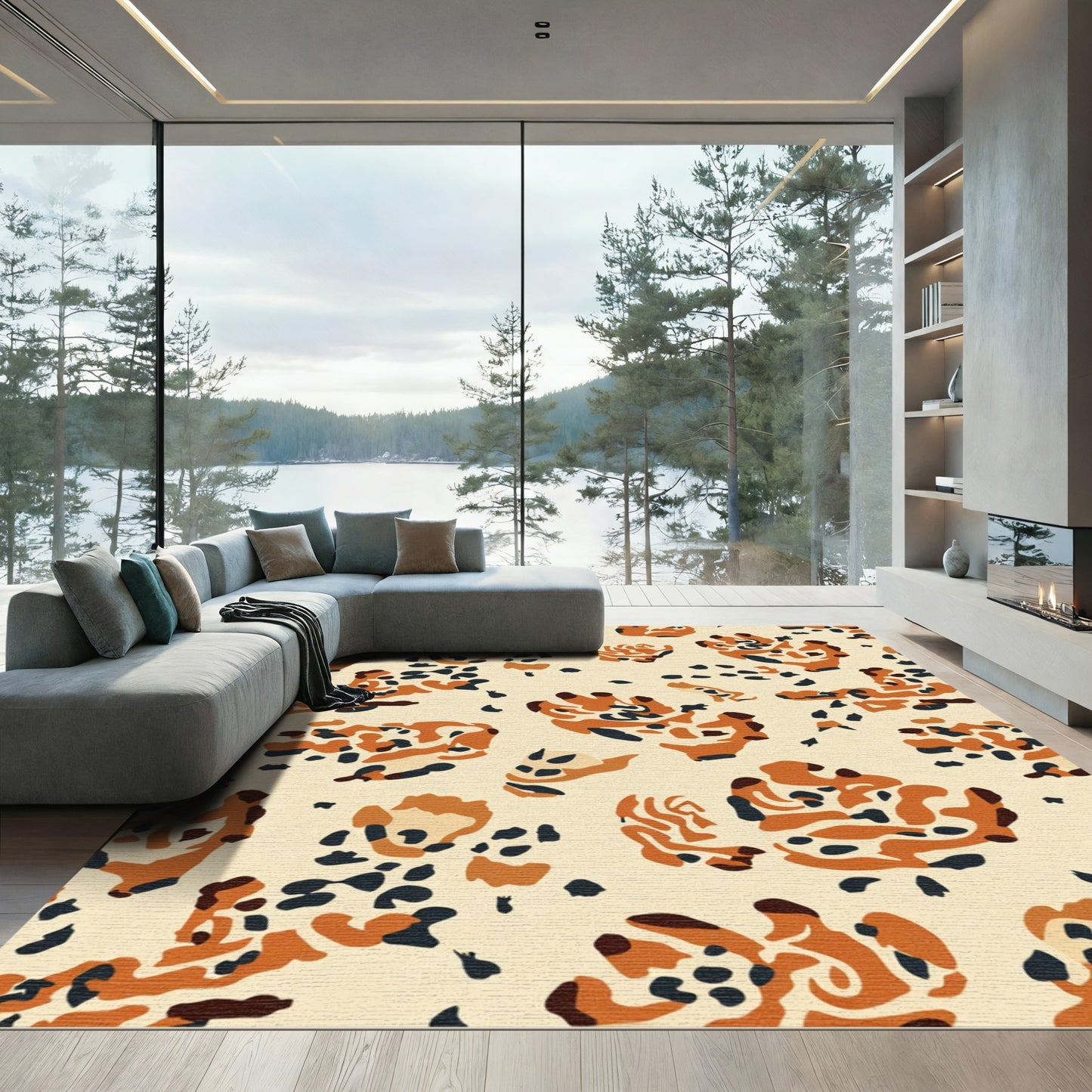 Amber Abstract Organic Spot Rug