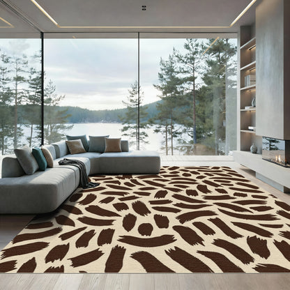 Brown Speckled Brush Strokes Rug