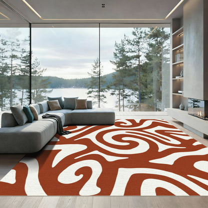 Burnt Sienna Swirl Curve Rug