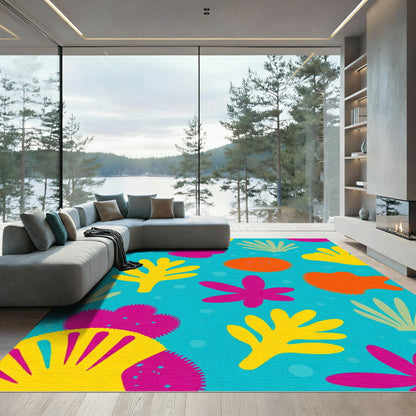 Bright Coral Reef Shapes Rug