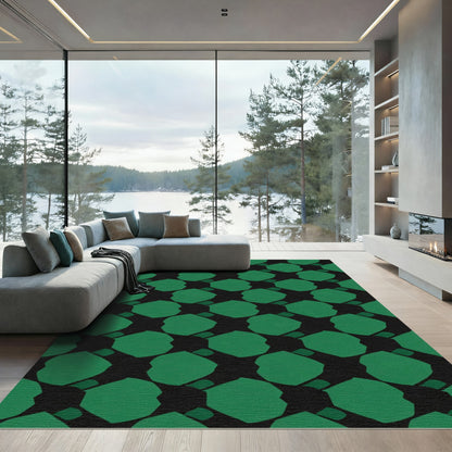 Emerald Geometric Mosaic Rug