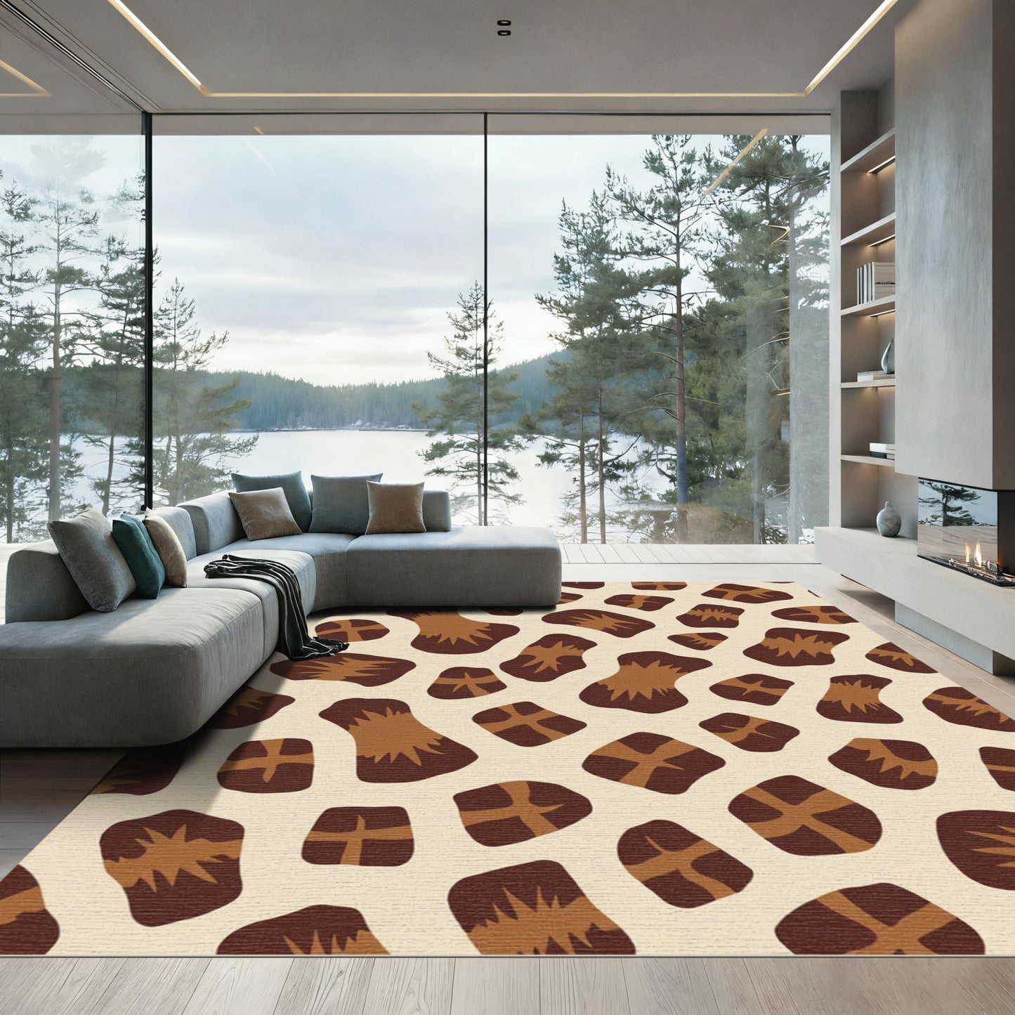 Brown Animal Print Spots Rug
