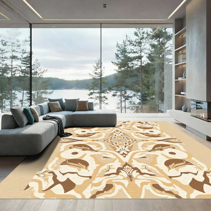 Earthy Tones Abstract Symmetry Rug