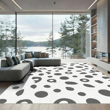 Monochromatic Dalmatian Spots Abstraction Rug