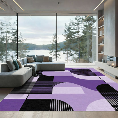 Modern Purple Geometric Abstract Rug