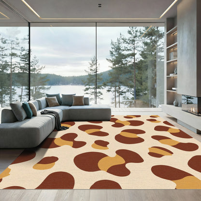 Brown And Tan Blob Shapes Rug