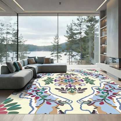 Ornate Floral Blossom Medallion Rug