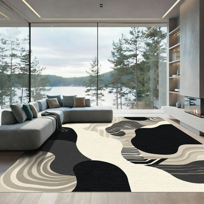 Monochromatic Abstract Organic Flow Rug