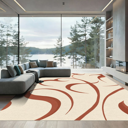 Terracotta Swirl Ivory Contemporary Rug