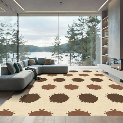Brown Splatter Circle Composition Rug