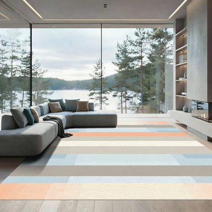 Soft Horizontal Stripe Block Rug