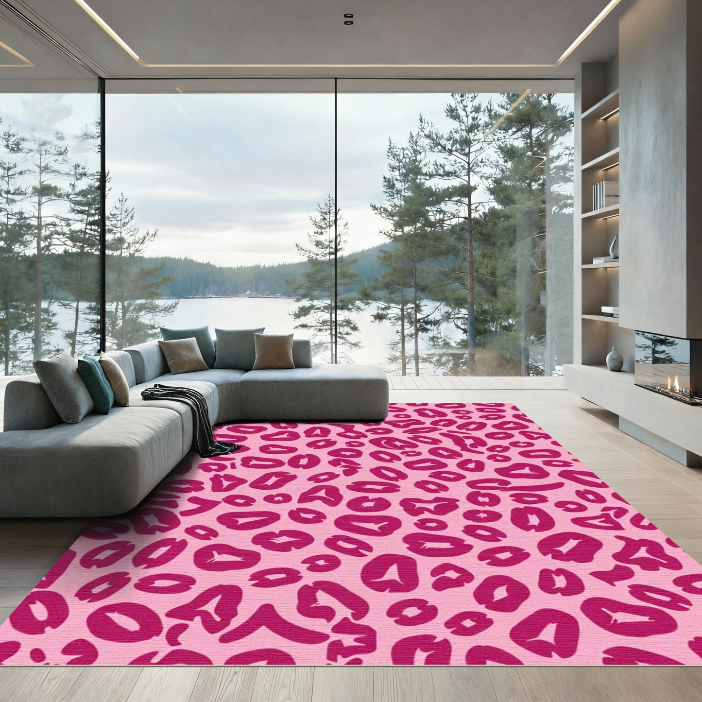 Pink Leopard Spots Rug