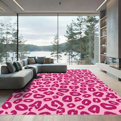 Pink Leopard Spots Rug