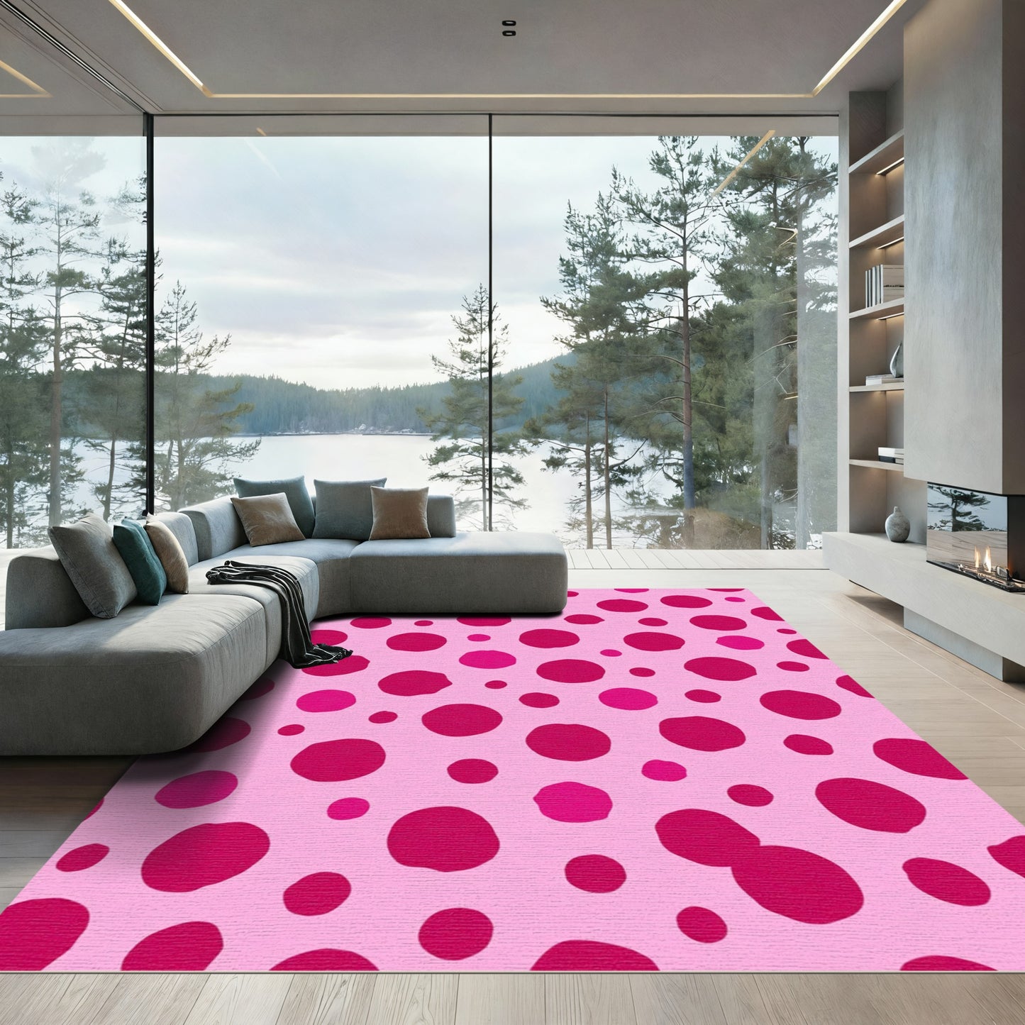 Pink Crimson Dotty Fun Rug