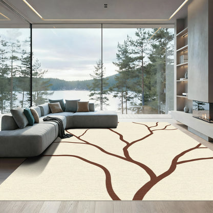 Creme Brown Branch Lines Rug