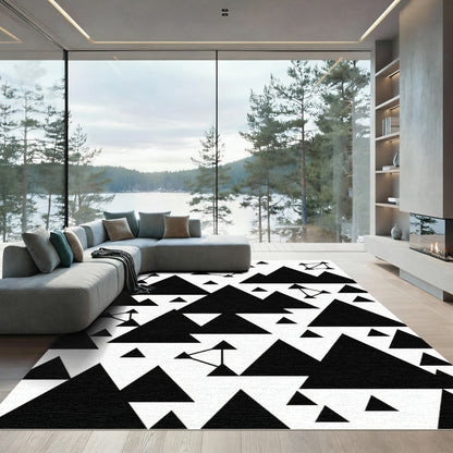 Abstract Black Triangle Mountain Constellation Rug