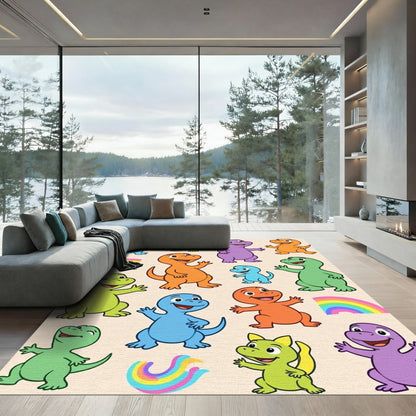 Cute Dinosaur Rainbow Friends Collection Rug