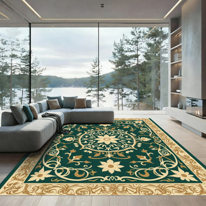 Deep Forest Flourish Bloom Rug