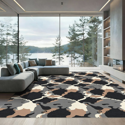 Urban Woodland Camouflage Patchwork Rug