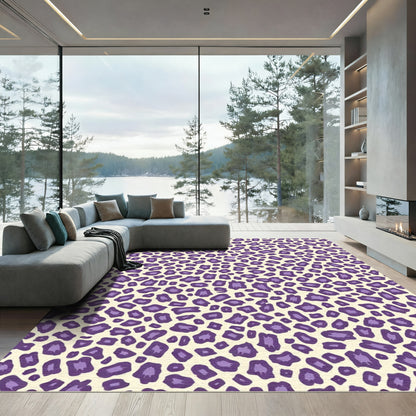 Purple Leopard Spots Texture Rug