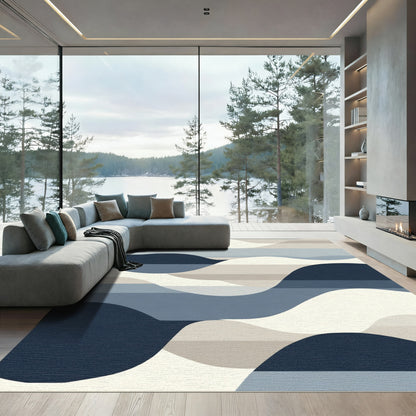 Modern Wave Abstract Horizon Rug