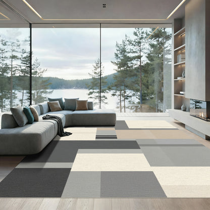 Monochromatic Abstract Geometric Field Rug