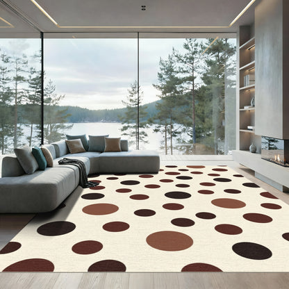 Brown Chocolate Polka Dot Circles Rug