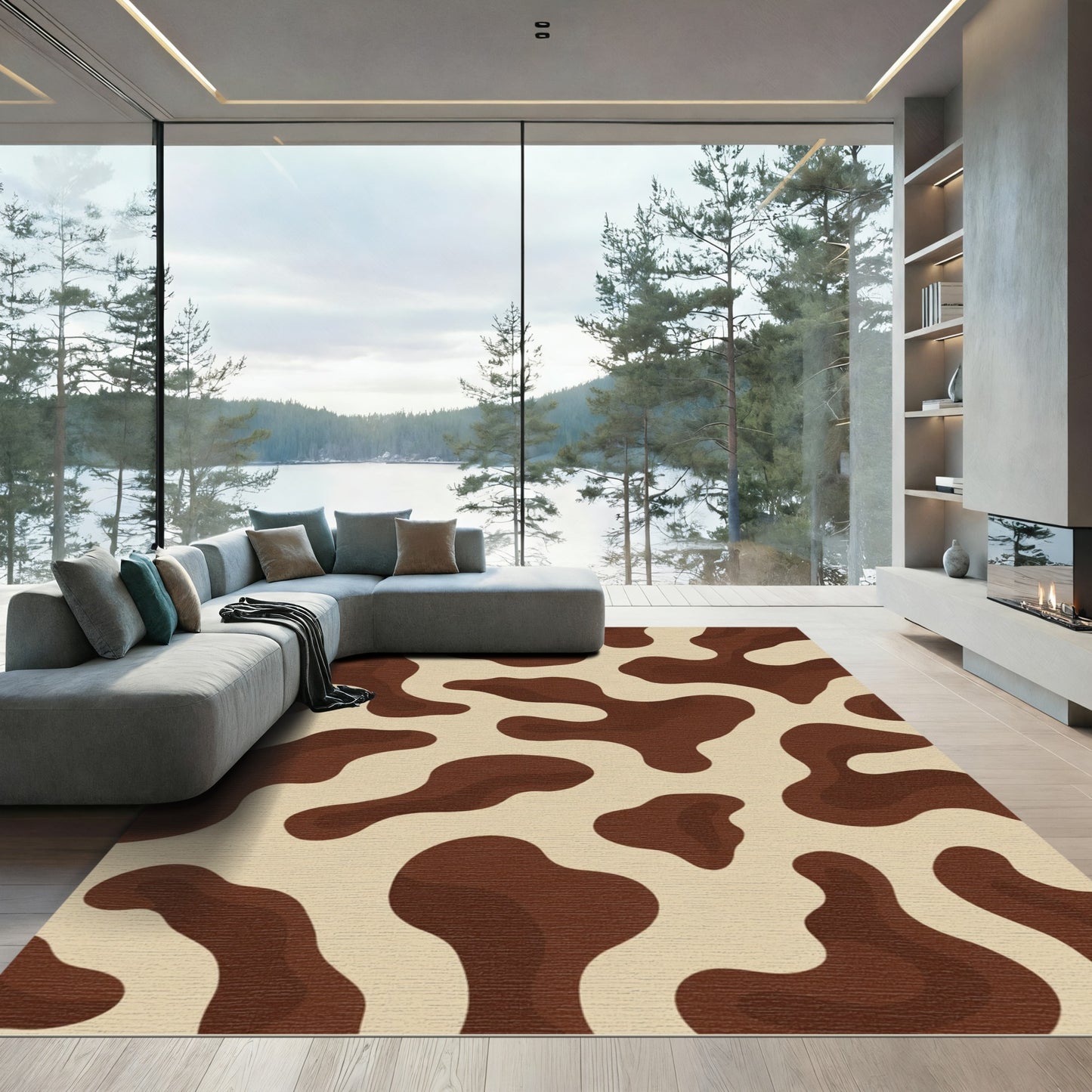 Brown Cream Mottle Ablaze Rug