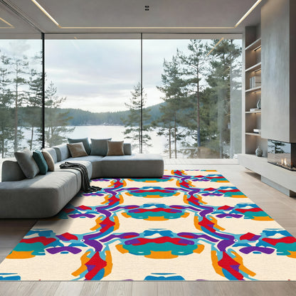 Vivid Abstract Organic Composition Rug