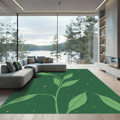 Emerald Vines With Golden Speckles Rug
