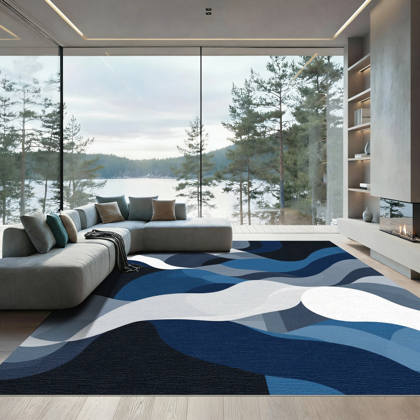 Cascading Ocean Currents Rug