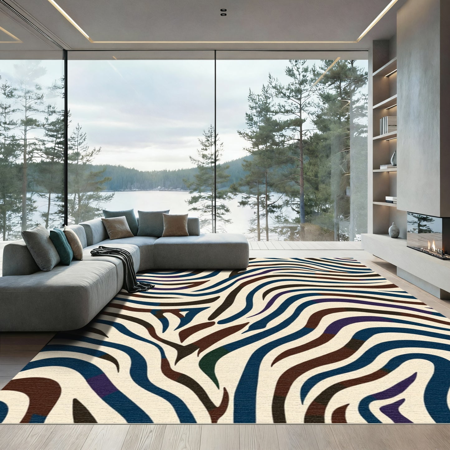 Bold Abstract Animal Stripe Rug