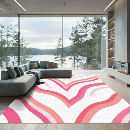 Pink Gradient Wavy Stripe Rug