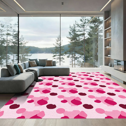 Pink Abstract Organic Shapes Rug