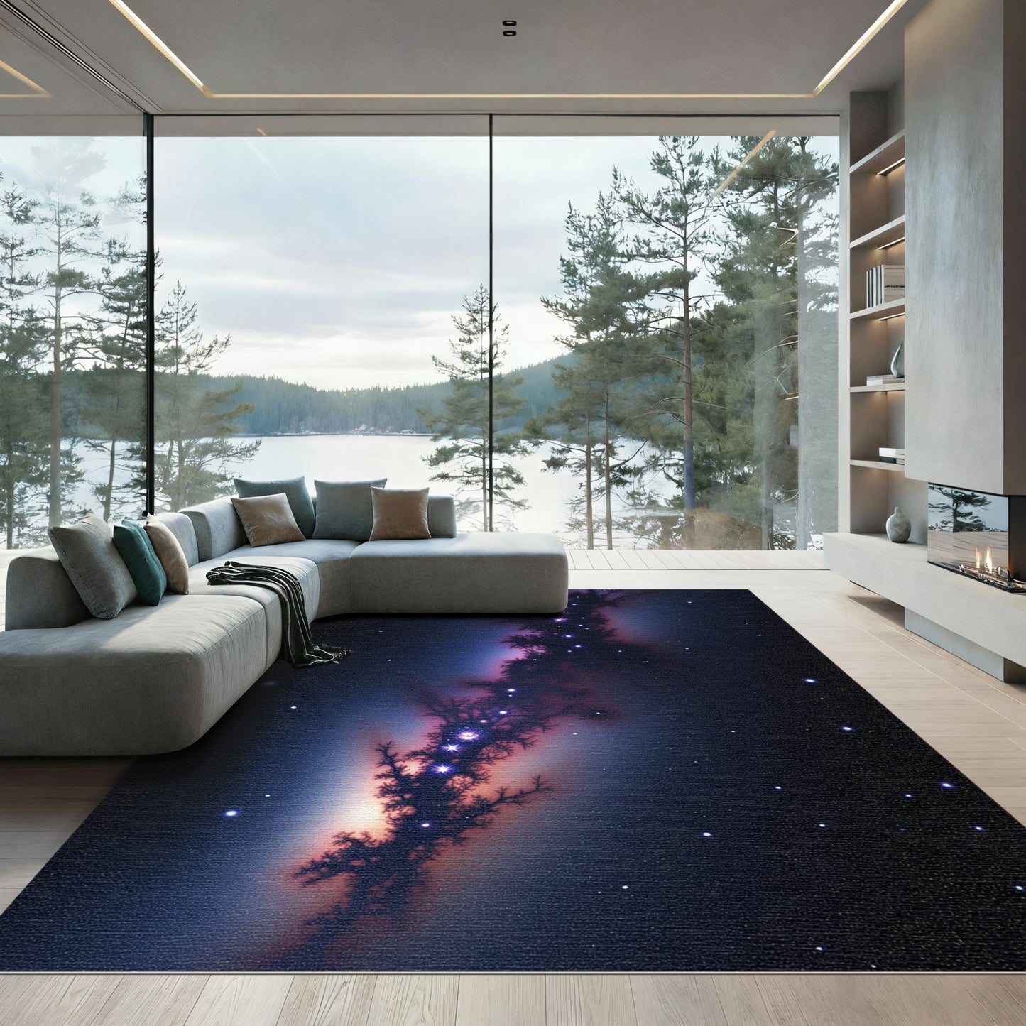 Deep Space Nebula Swirl Rug