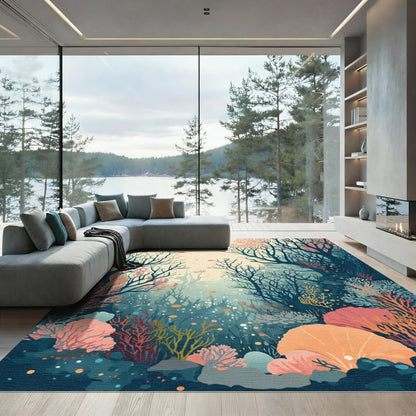 Underwater Coral Reef Scene Rug
