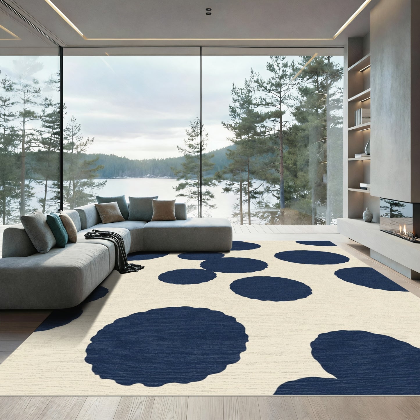 Deep Blue Blob Scatter Rug