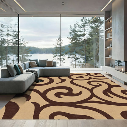 Rich Earth Swirl Scroll Rug