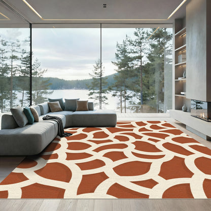 Terracotta Cream Organic Organic Shapes Rug
